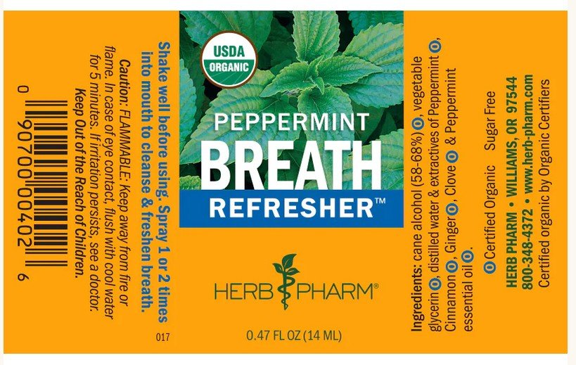 Herb Pharm Peppermint Breath Refresher 0.5 oz Liquid