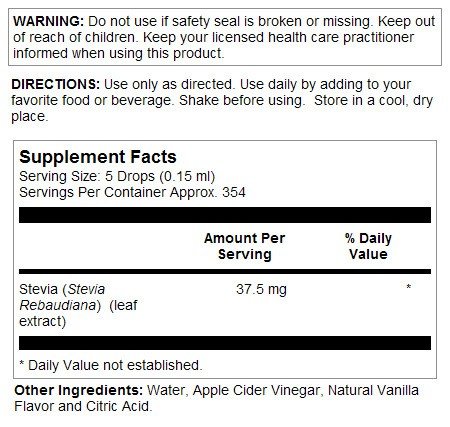 Kal Sure Stevia Extract Vanilla 1.8 oz Liquid
