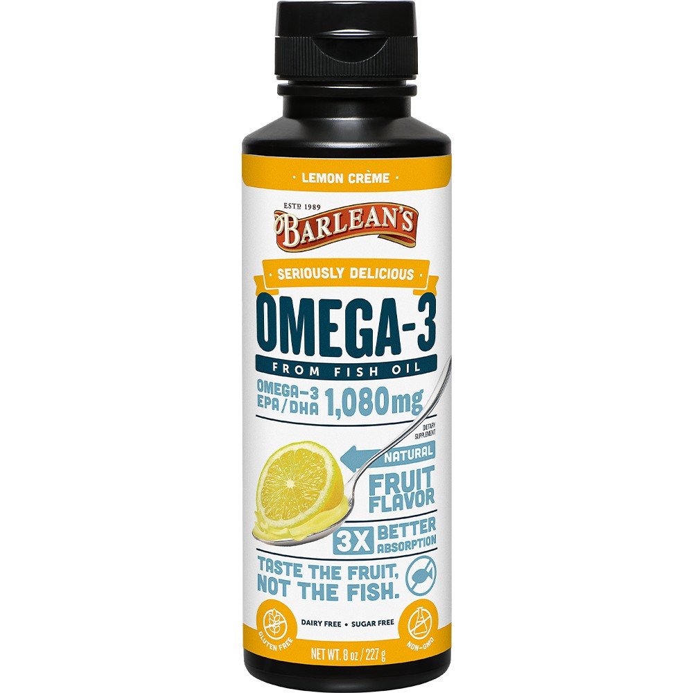 Barlean&#39;s Seriously Delicious Omega-3 Fish Oil Lemon Crme 8 oz Liquid