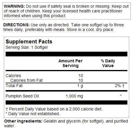 Thompson Nutritional Pumpkin Seed Oil 60 Softgel