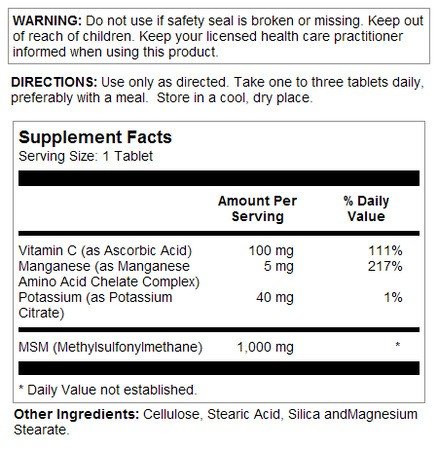 Thompson Nutritional MSM 120 Tablet