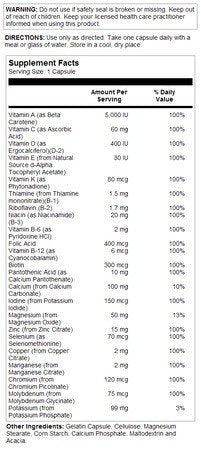 Thompson Nutritional All In One Iron Free 60 Capsule