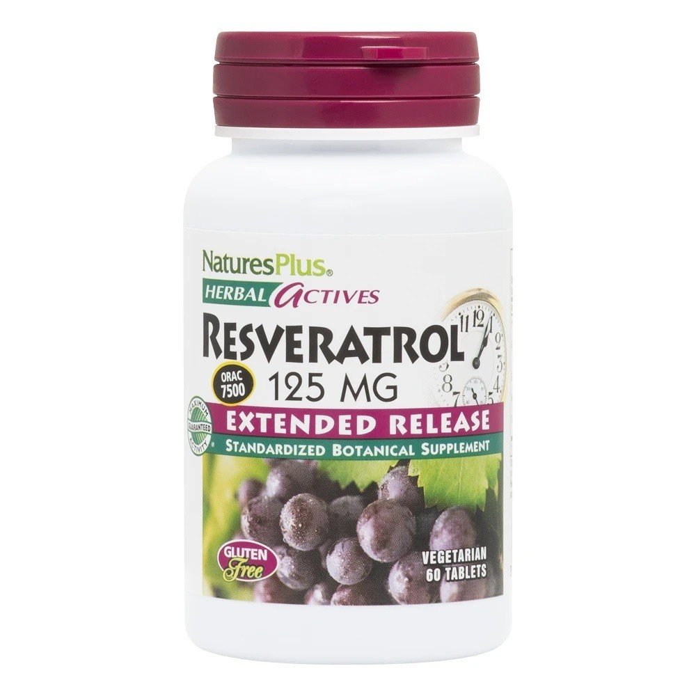 Nature's Plus Herbal Actives Extended Release Resveratrol 125mg 60 VegTab