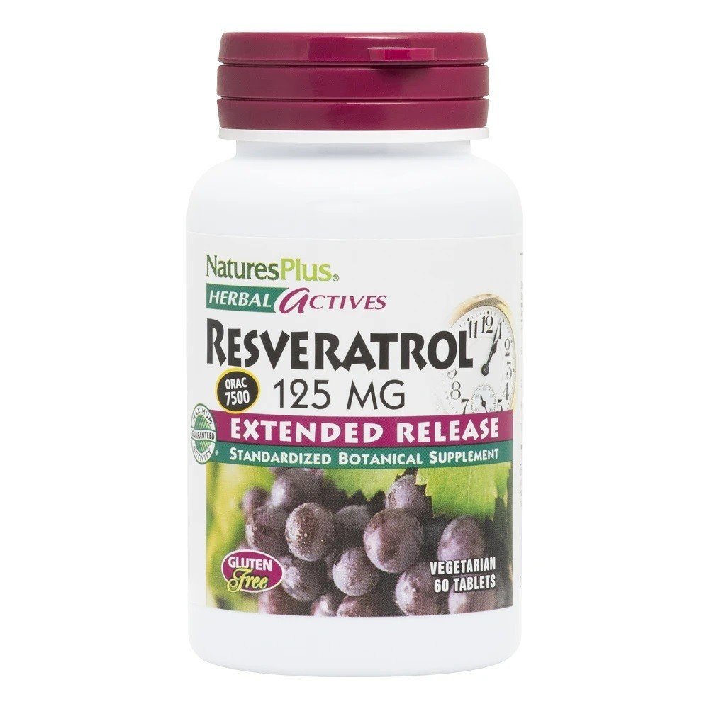 Nature&#39;s Plus Herbal Actives Extended Release Resveratrol 125mg 60 VegTab