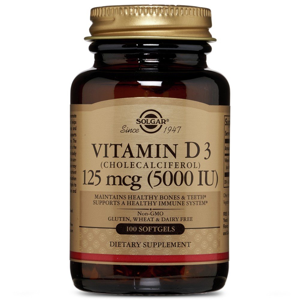 Solgar Vitamin D3 125 mcg ( 5000 IU) 100 Softgel