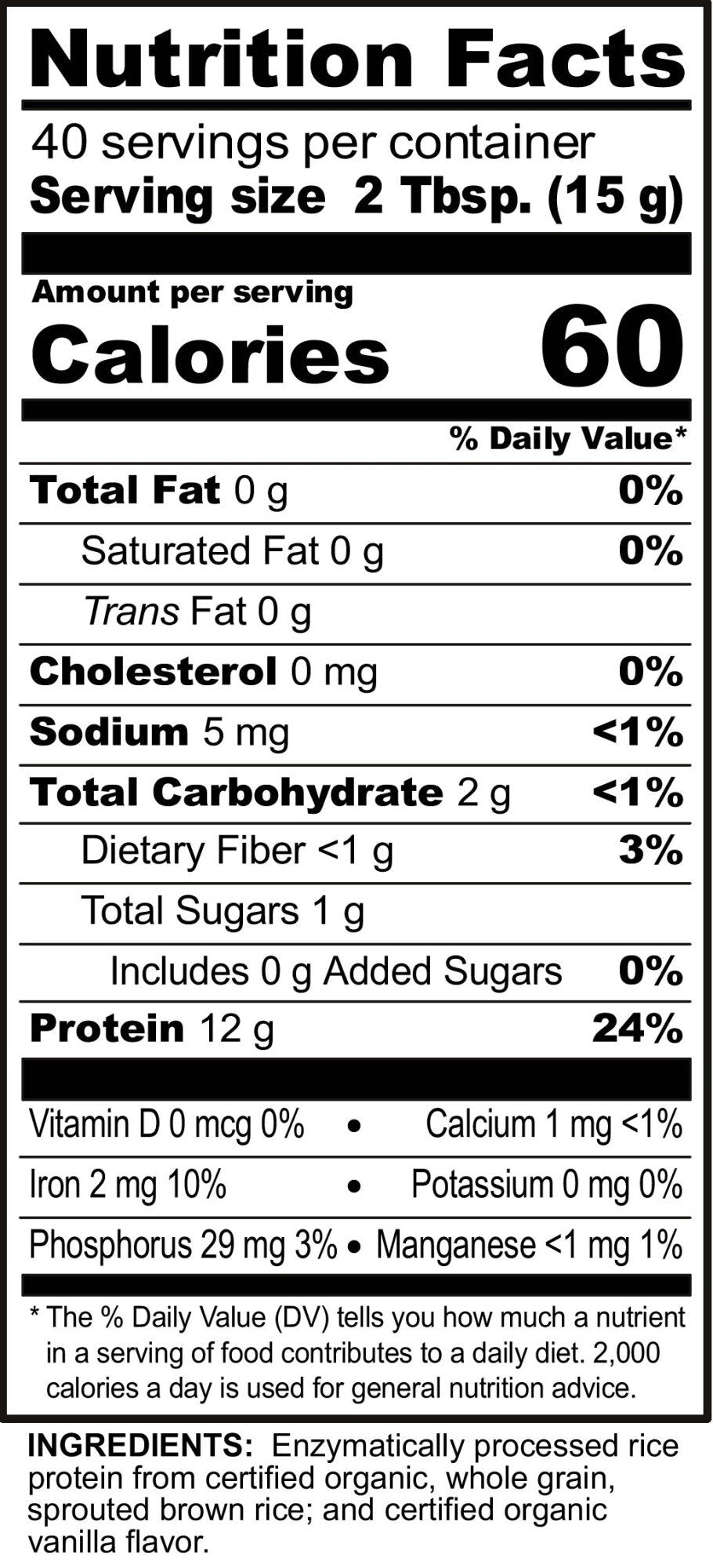 Nutribiotic Organic Rice Protein Vanilla 21 oz Powder