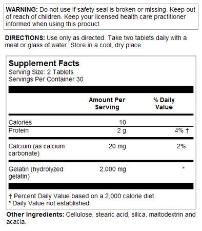 Thompson Nutritional Hydrolyzed Gelatin 2000mg 60 Tablet