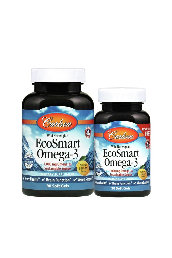 Carlson Laboratories Norwegian EcoSmart Omega-3 (tie-pack) 90+30 Softgel