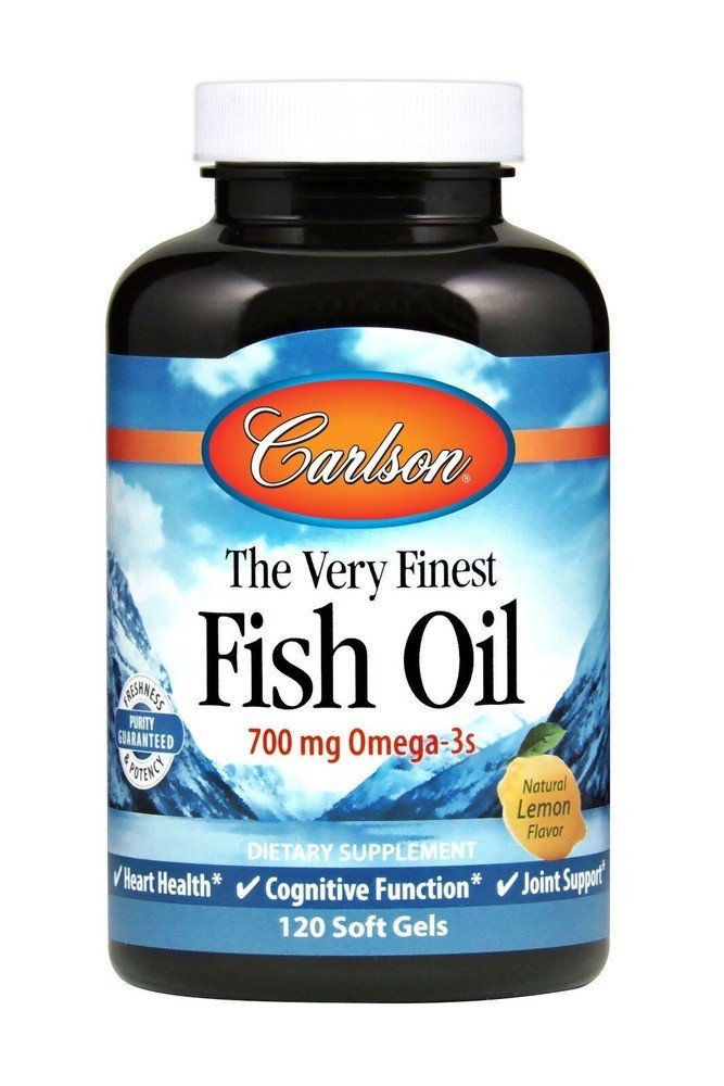 Carlson Laboratories Very Finest Fish Oil Lemon Flavor 120 Softgel