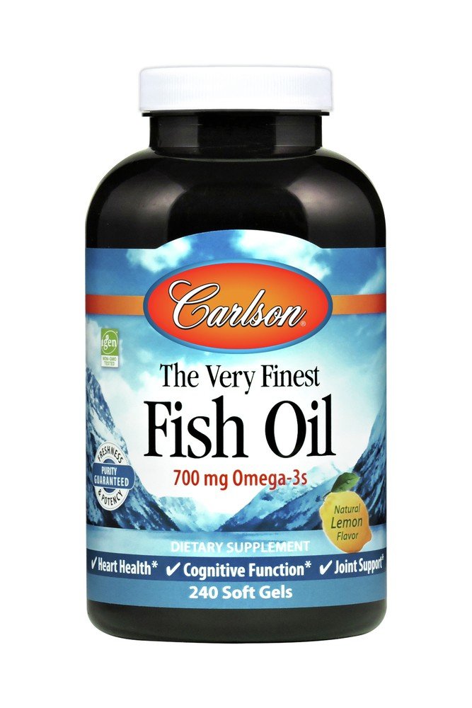 Carlson Laboratories Very Finest Fish Oil Lemon Flavor 240 Softgel