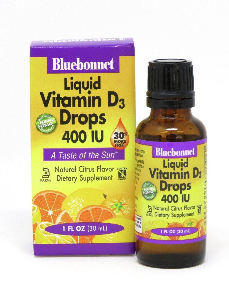 Bluebonnet Vitamin D3 Liquid Drops 400 IU 1 oz Liquid