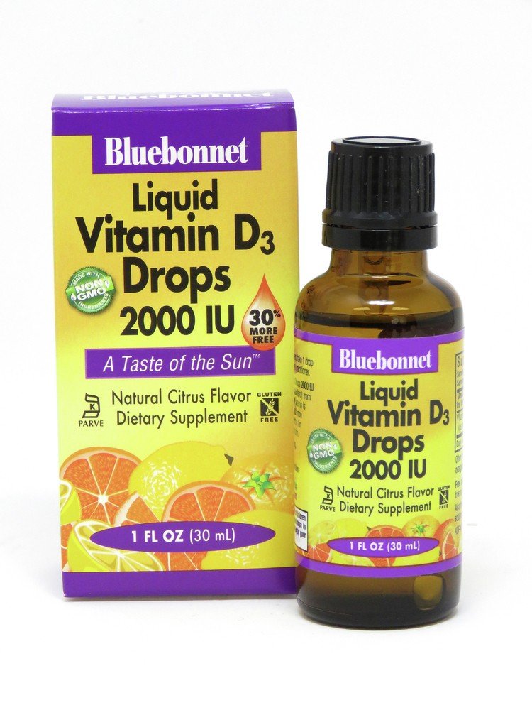 Bluebonnet Vitamin D3 Liquid Drops 2000 IU 1 oz Liquid