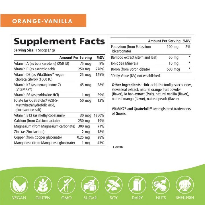 Pure Essence Labs Ionic-Fizz Super D-K Calcium Plus Orange-Vanilla 7.41 oz Powder