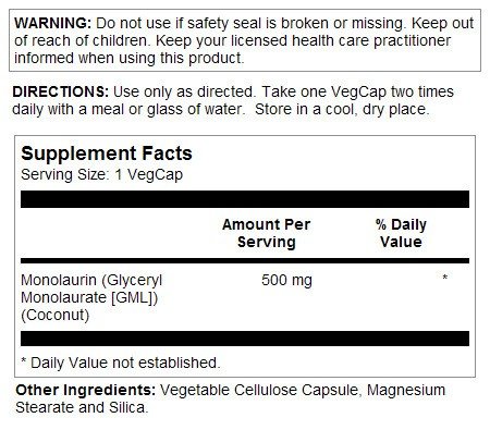 Solaray Monolaurin 500mg 60 VegCap