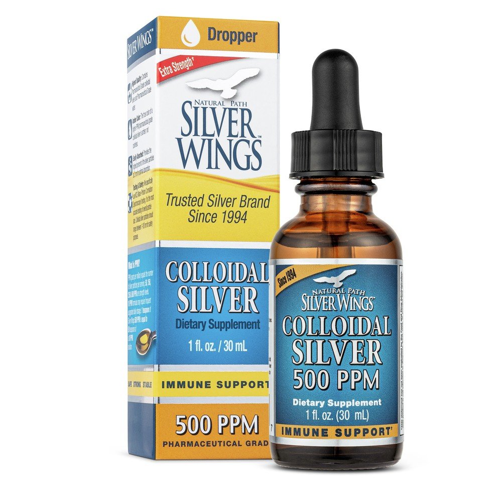 Natural Path Silver Wings Colloidal Silver 500ppm 1 oz Liquid