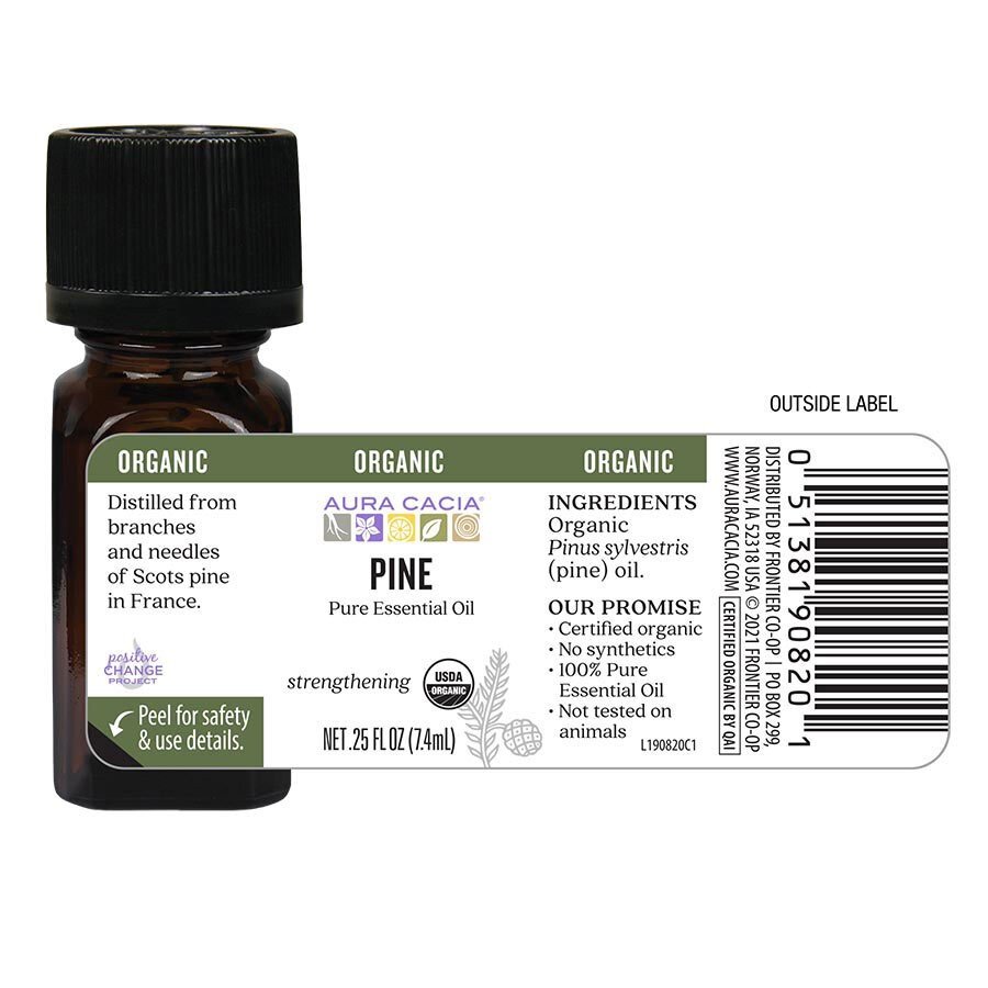 Aura Cacia Organic Pine Essential Oil 0.25 fl oz Oil