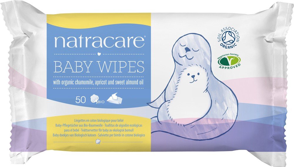 Natracare Baby Wipes Organic Cotton 50 ct Wipes