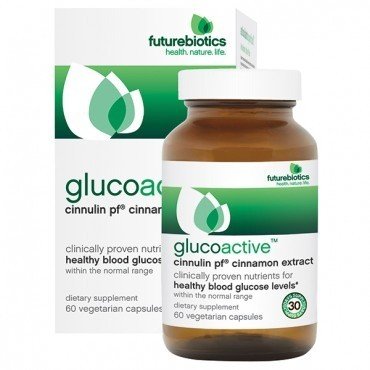 Glucoactive | Futurebiotics | Cinnulin PF Cinnamon Extract | Maintain Already Healthy Blood Glucose Levels | Dietary Supplement | 60 Capsules | VitaminLife