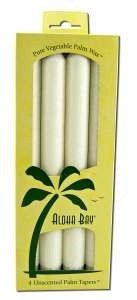Aloha Bay Palm Taper White 9 Inches Candle 4 Candle