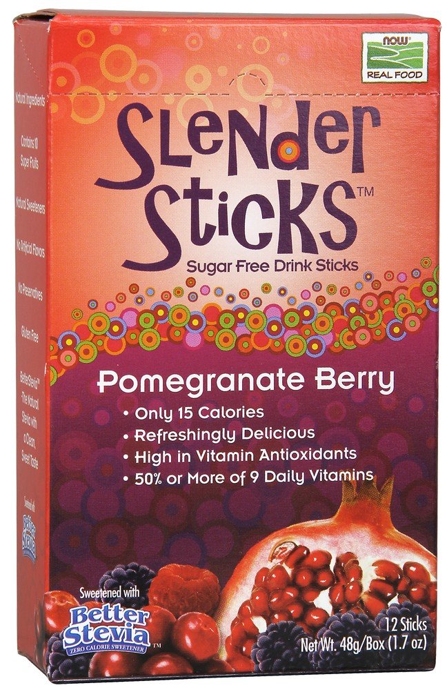 Now Foods Pomegranate Berry Sugar Free Drink Sticks 12 (1.7 oz ea) Sticks