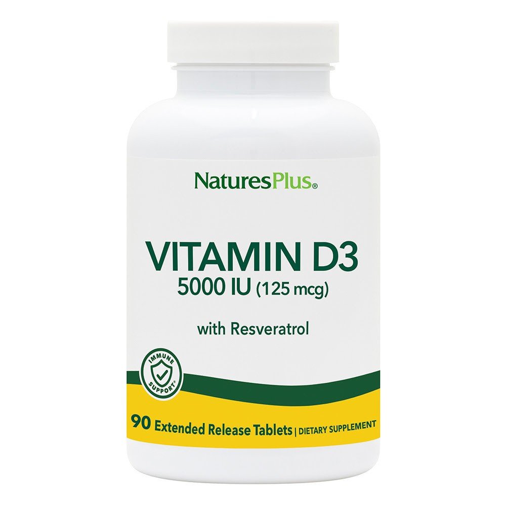 Nature's Plus Ultra Vitamin D3 5000 IU With 25 mg Trans-Resveratrol 90 Tablet