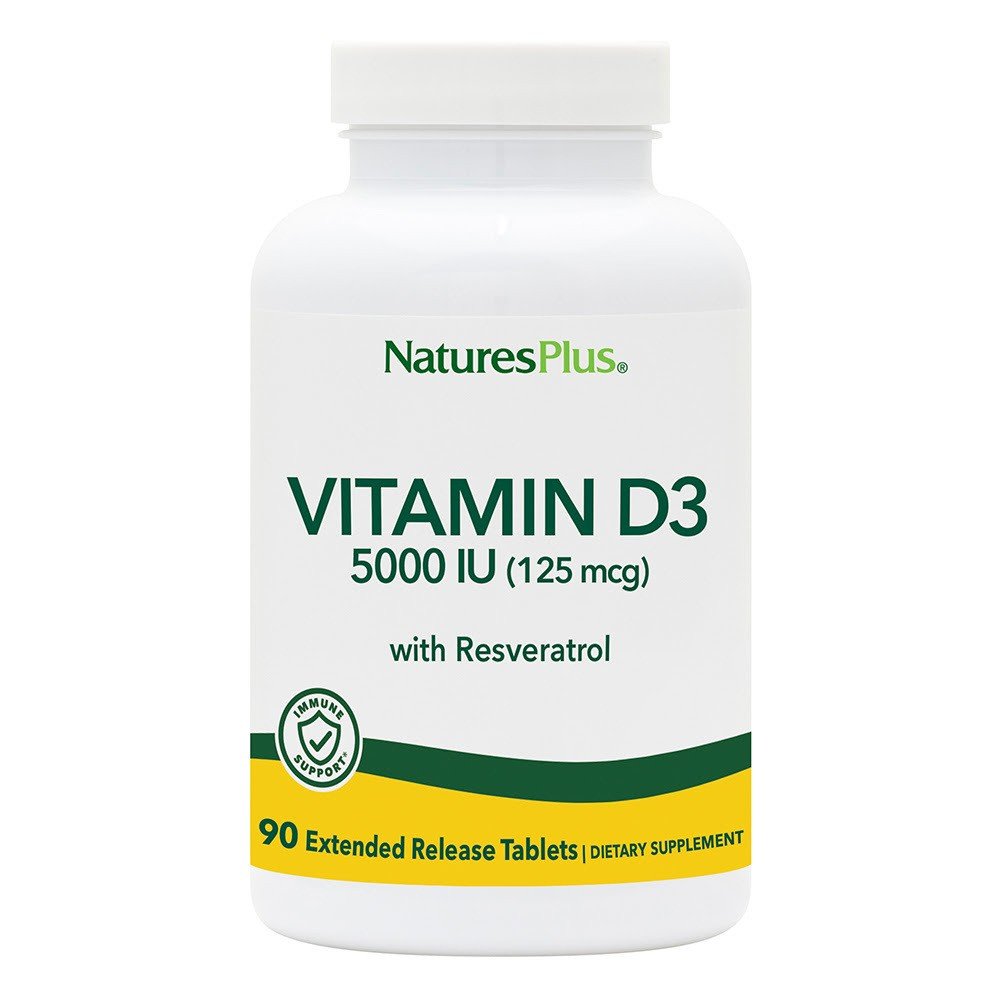 Nature&#39;s Plus Ultra Vitamin D3 5000 IU With 25 mg Trans-Resveratrol 90 Tablet