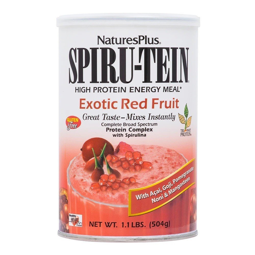 Nature's Plus Spiru-Tein (Spirutein) Exotic Red Fruit Shake 1.1 lbs Powder