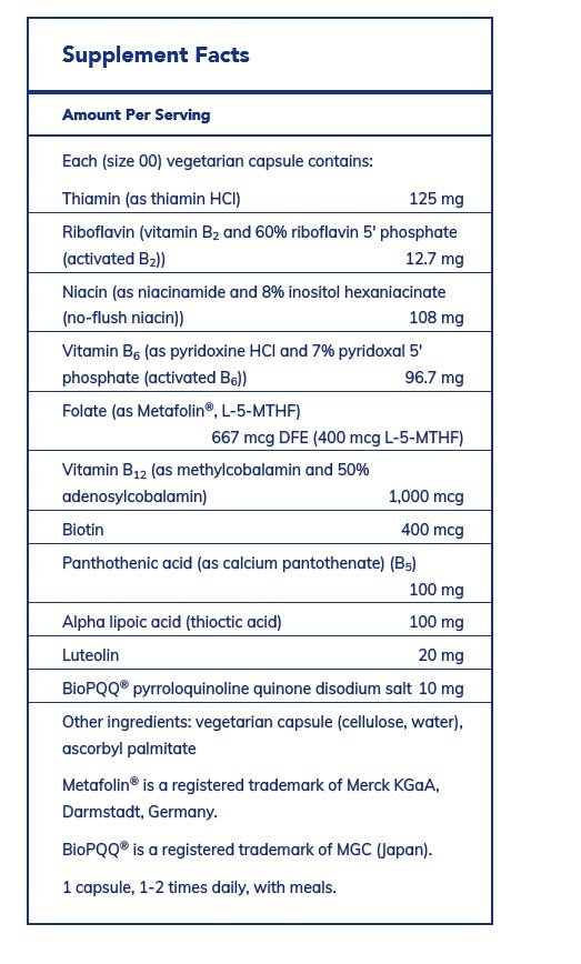 Pure Encapsulations Ultra B-Complex w/PQQ 60 VegCap