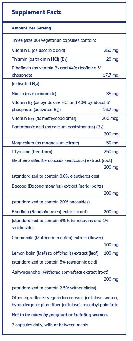 Pure Encapsulations Daily Stress Formula 180 Vegcap