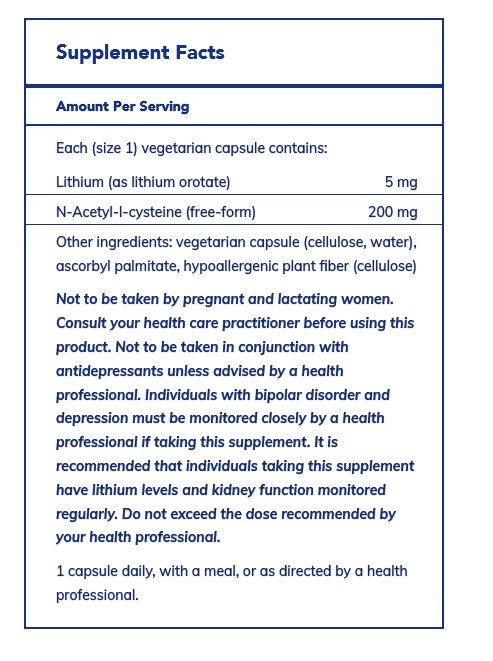 Pure Encapsulations Lithium (Orotate) 180 Vegcap