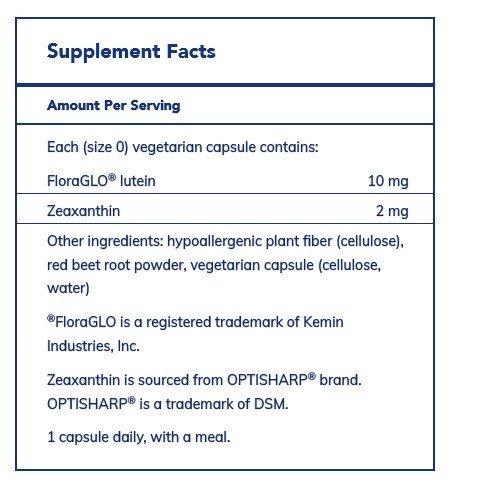 Pure Encapsulations Lutein/Zeaxanthin 60 Vegcap