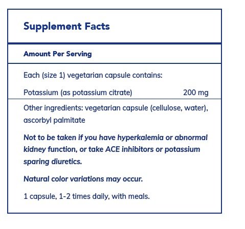 Pure Encapsulations Potassium Citrate 180 Vegcap