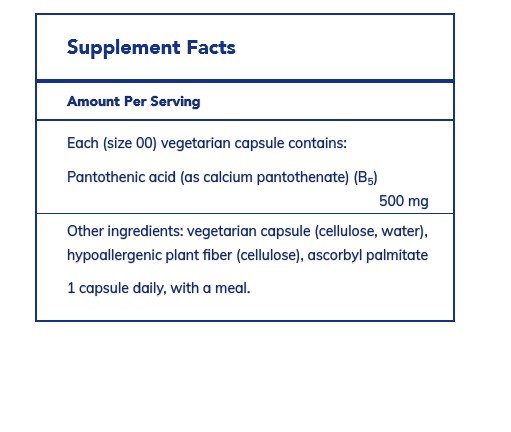 Pure Encapsulations Pantothenic Acid 120 Vegcap