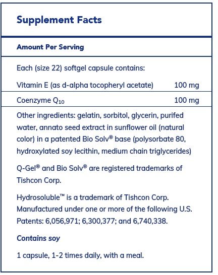 Pure Encapsulations Q-Gel (Hydrosoluble CoQ10) 100 mg 60 Softgel