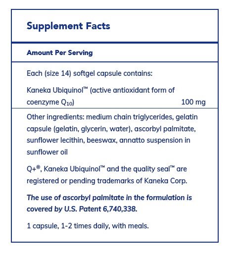 Pure Encapsulations Ubiquinol-QH 100 mg 60 Softgel