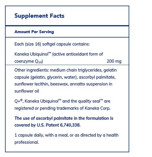 Pure Encapsulations Ubiquinol-QH 200 mg 60 Softgel