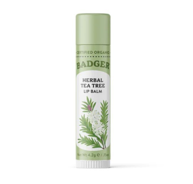 Badger Tea Tree & Lemon Balm Herbal Lip Care Classic .15 oz Stick