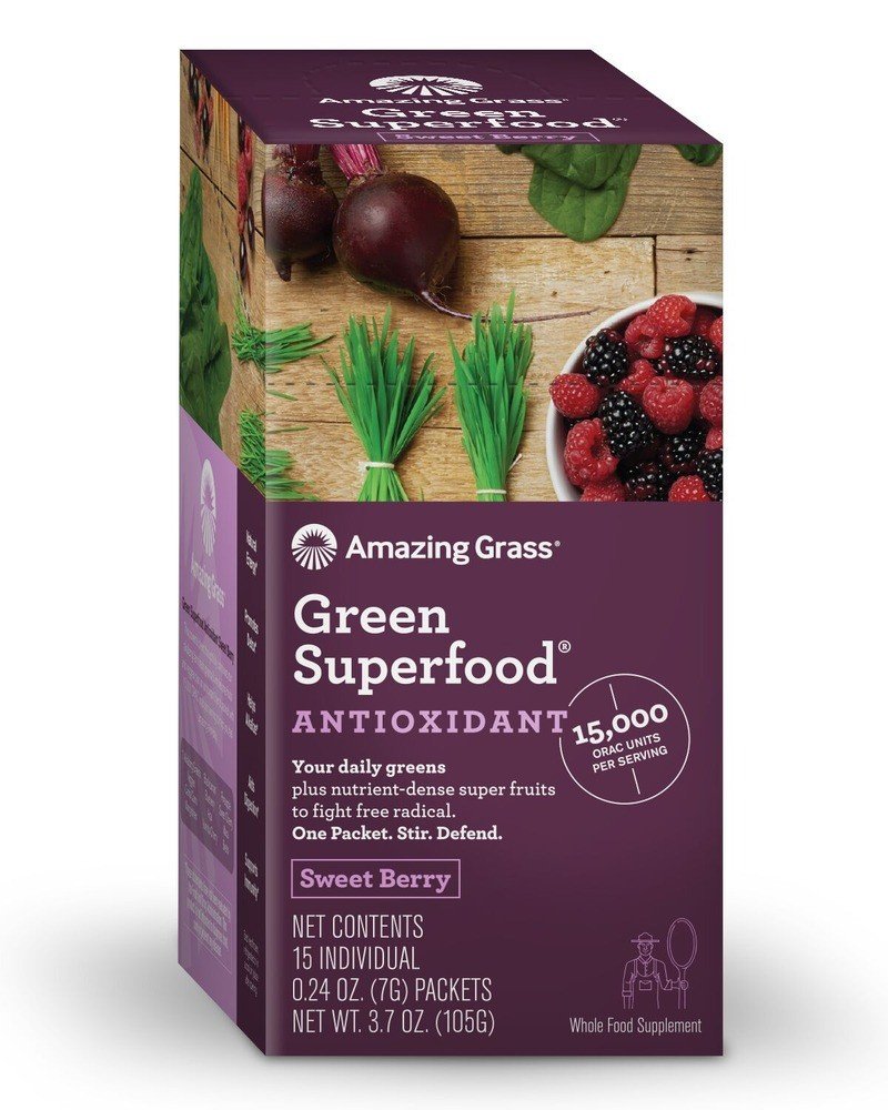 Amazing Grass ORAC Green SuperFood box of packets -(15 x 7 gm singles) Box of 15 Packet