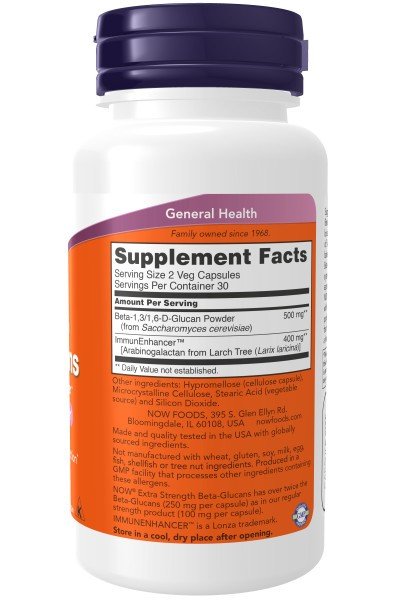 Now Foods Beta Glucans with ImmunEnhancer 250mg 60 VegCap