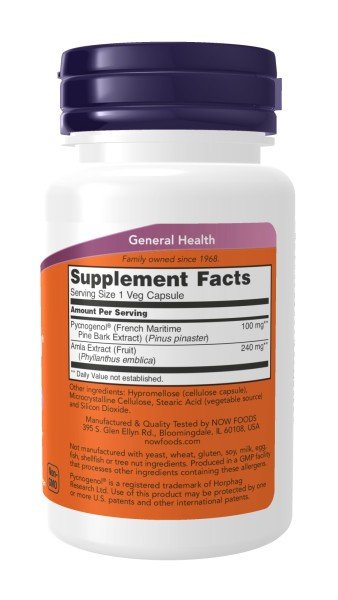 Now Foods Pycnogenol 100 mg 60 VegCap