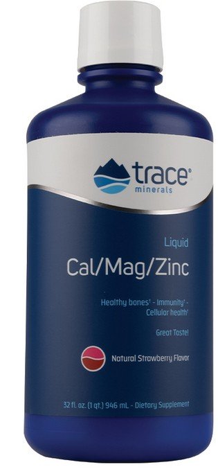 Trace Minerals Liquid Cal/Mag/Zinc - Strawberry 32 oz Liquid