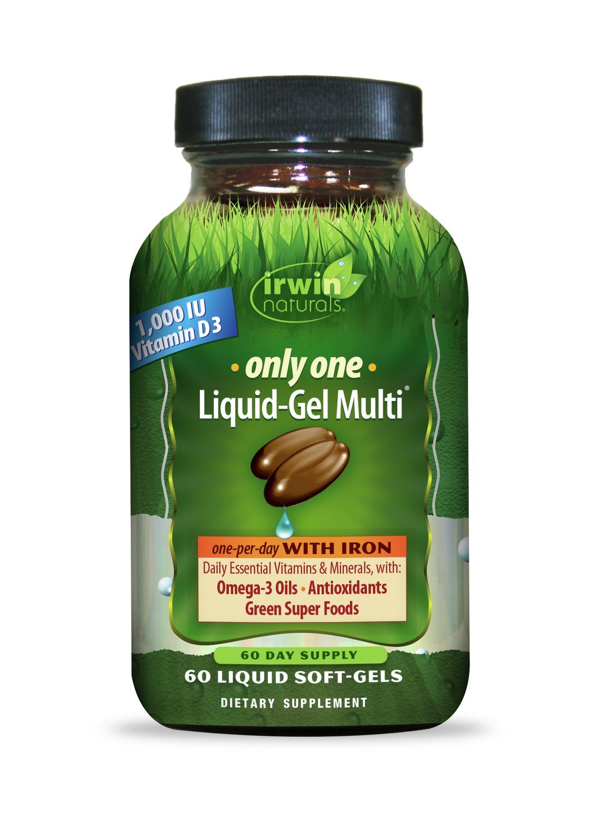 Irwin Naturals Only One Liquid-Gel Multi WITH IRON 60 Softgel