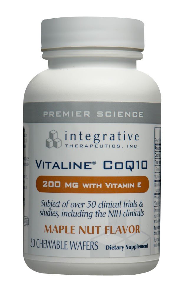 Integrative Therapeutics Vitaline CoQ10 (200 mg) with Vitamin E - Maple Nut Flavor 30 Chewable