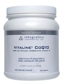 Integrative Therapeutics Vitaline CoQ10 (200 mg) with Vitamin E - Maple Nut Flavor 400 Chewable