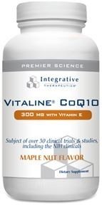 Integrative Therapeutics Vitaline CoQ10 (300 mg) with Vitamin E - Maple Nut Flavor 60 Chewable