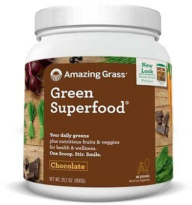 Amazing Grass Green SuperFood Powder Chocolate-100 Servings 28 oz Powder