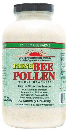 Fresh Bee Pollen Whole Granules | Y.S. Eco Bee Farms | Multi-Vitamins | Minerals | Carotenoids | Bioflavonoids | Phytosterols | Amino Acids | Fatty Acids | Enzymes | 16 ounce bottle | VitaminLife