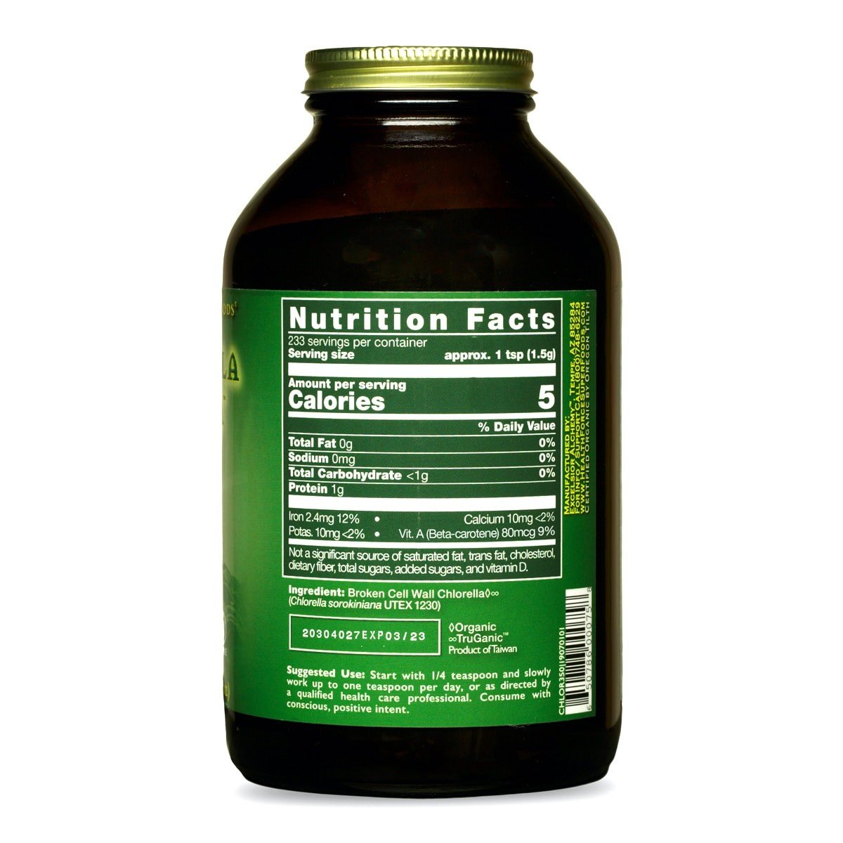 HealthForce Superfoods Chlorella Manna 350g Powder