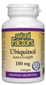 Ubiquinol | Natural Factors | 100 milligrams Ubiquinol | Antioxidants | Cardiovascular Health | Active CoQ10 | Enhanced Absoption | 60 Softgels | VitaminLife