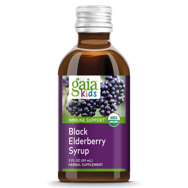 Gaia Herbs Black Elderberry Syrup for Kids 3 oz Liquid